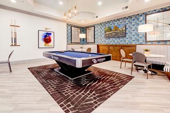 Clubhouse lounge with billiards table